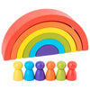 DIY Montessori toy children&#39;s wooden rainbow toy